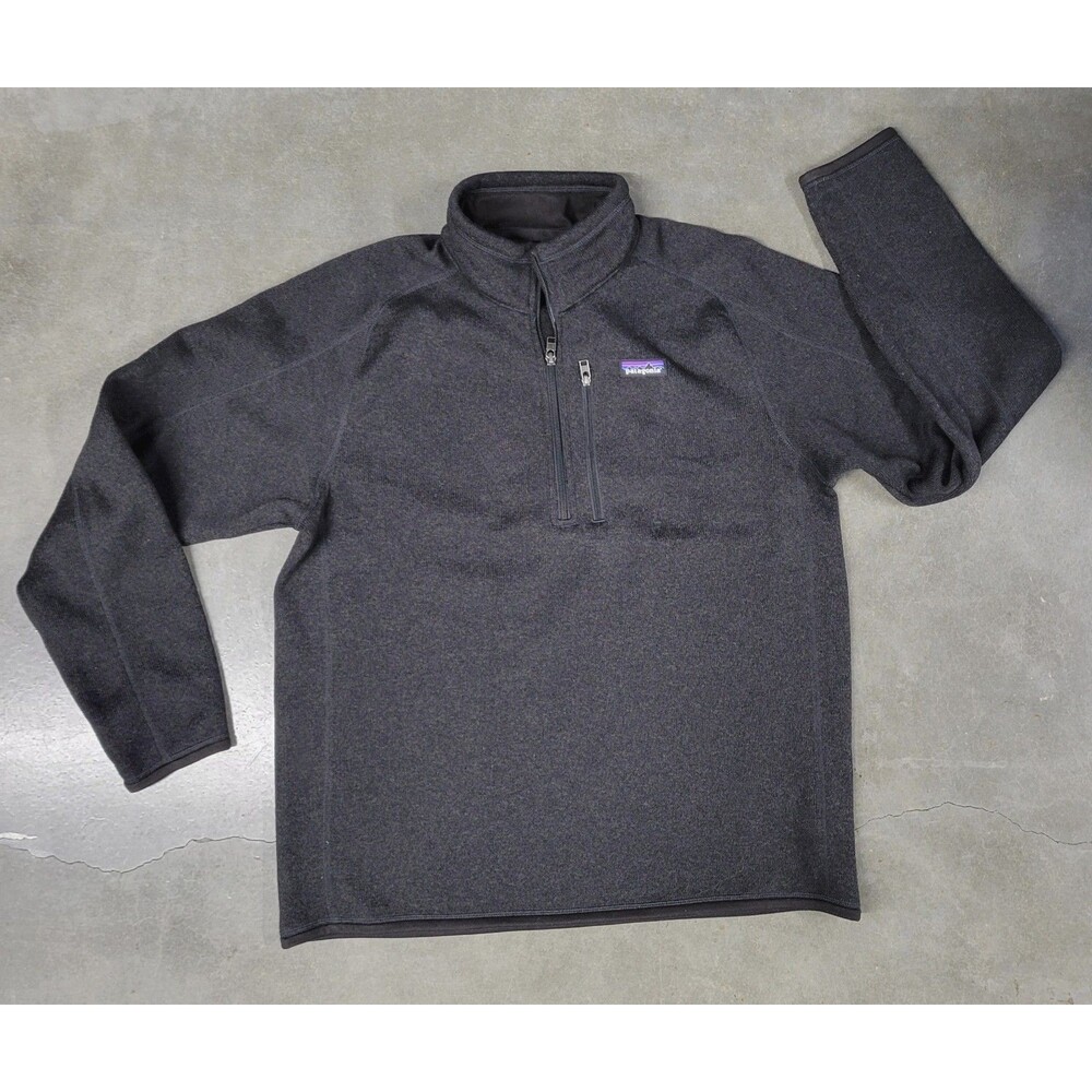 Patagonia Better Sweater Mens L Black Fleece 1/4 Quarter Zip Jacket Outdoor